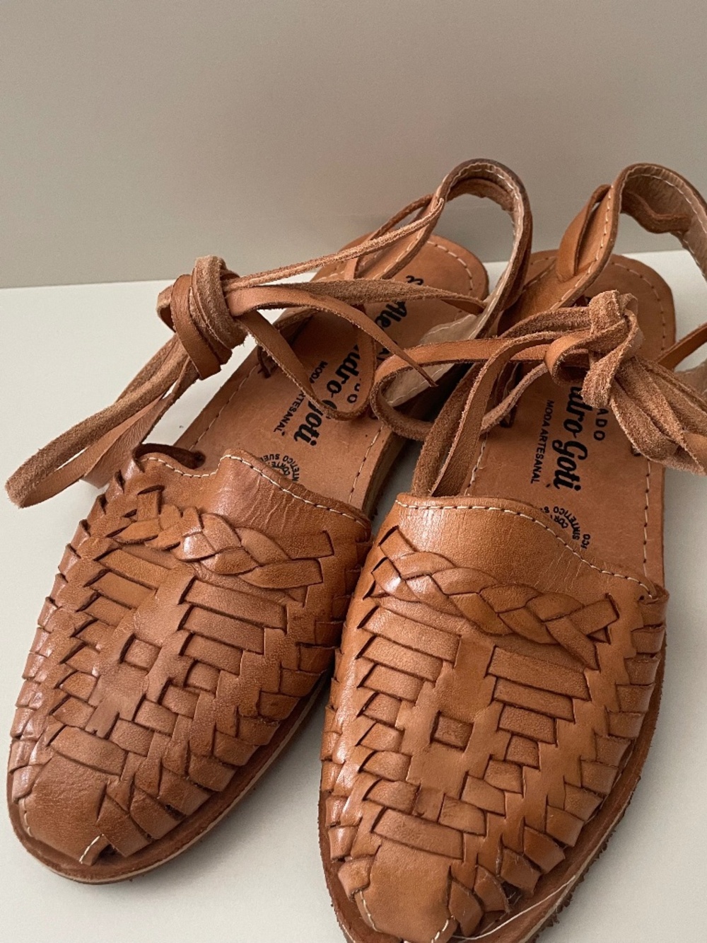 Alexandro Goli Mexican Leather Lace Up Sandals